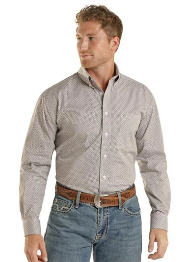 Panhandle Men‘s Tan Long Sleeve One Pocket Button Shirt SMB2S08955 SXB2S08955