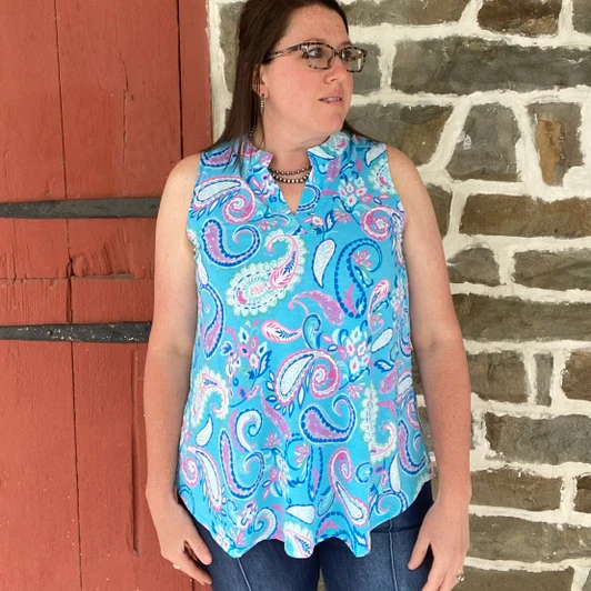 Ladies Aqua Bright & Breezy Paisley Everyday Tank