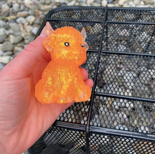 Orange Glitter Highland Squishy