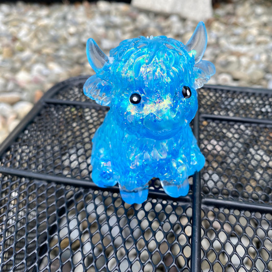 Blue Glitter Highland Squishy