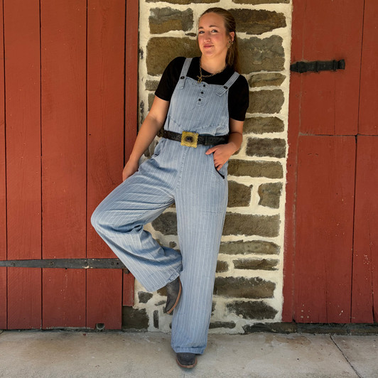 2 Fly Co Ladies Striped Ranch Hand Overalls 2FLY-RHO