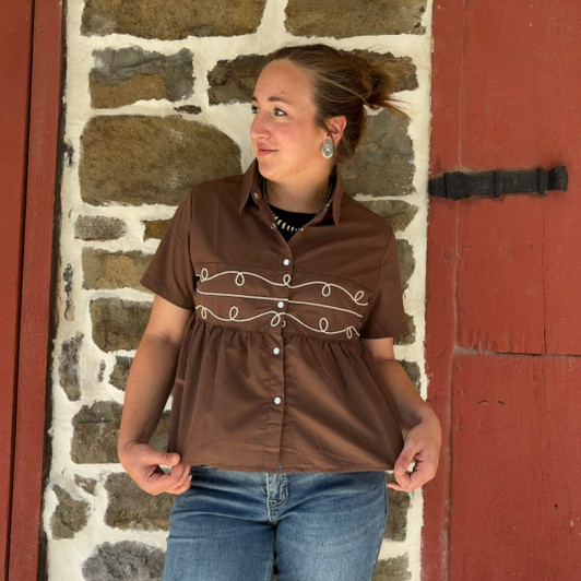2 Fly Co Women's Chocolate Loopty Lou Blouse 2FLY-CLLB