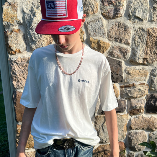 Hooey Men's White 1776 Flag Graphic Tee HT2671CR