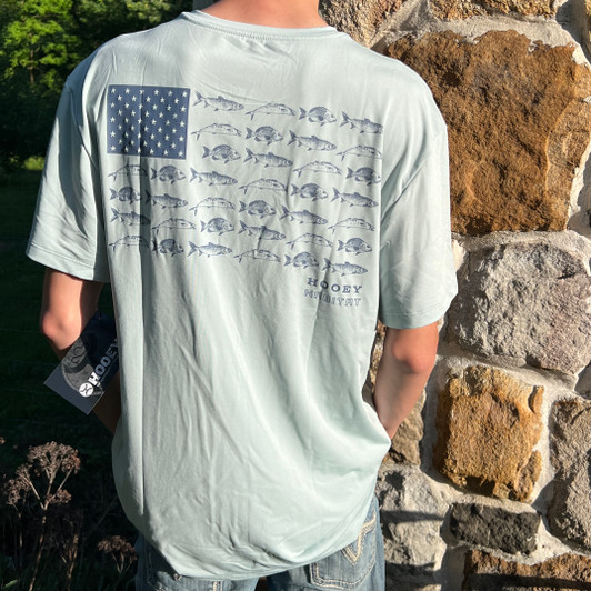 Hooey Men's Blue Performance Fish Logo Shirt HT2655LTBL