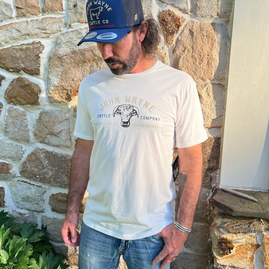 Hooey Men's Cream John Wayne Cattle Graphic Tee HT2663CR