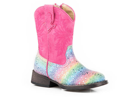 Roper Toddler Pink Glitter Rainbow Boot 09-017-1903-2757 PI
