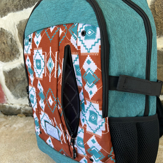 Hooey Rockstar Rust and Teal Backpack BP2602TLRU