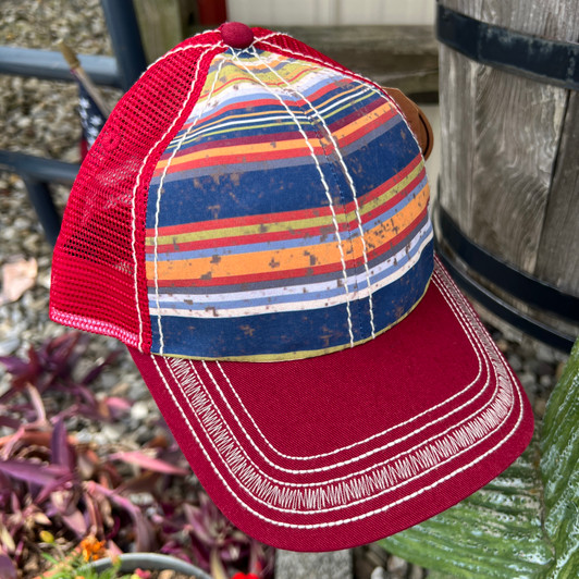 Catchfly Maroon Serape Ponytail Hat 23204HB10