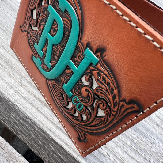 Red Dirt Hat Co Tooled Bifold with Ivory Inlay Wallet 23111881W3