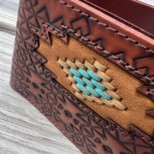 Red Dirt Hat Co Aztec Lace Inlay Bifold Wallet 23111881W10