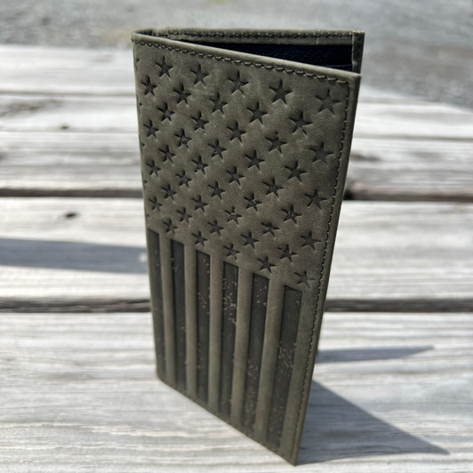 Justin Leather Graphite American Flag Rodeo Wallet