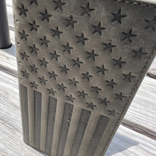 Justin Leather Graphite American Flag Rodeo Wallet