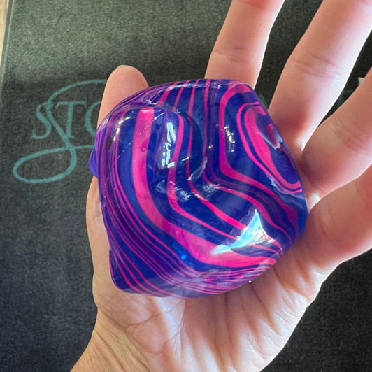 Blue Swirl Stress Cube