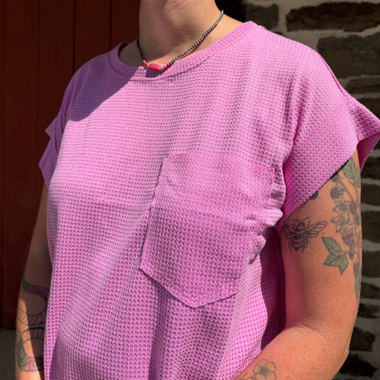 Andree Ladies Magenta Waffle Blouse MHS103-M