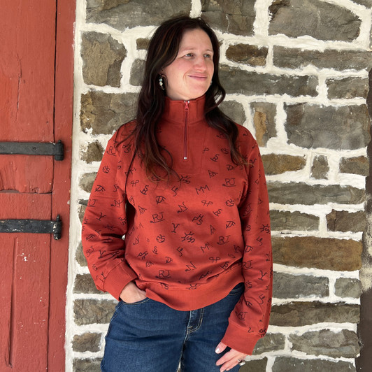 Panhandle Ladies Rust Branded Quarter Zip Pullover