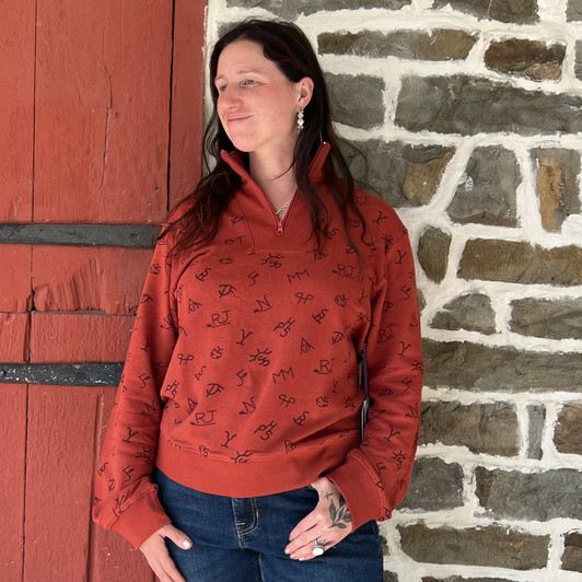 Panhandle Ladies Rust Branded Quarter Zip Pullover