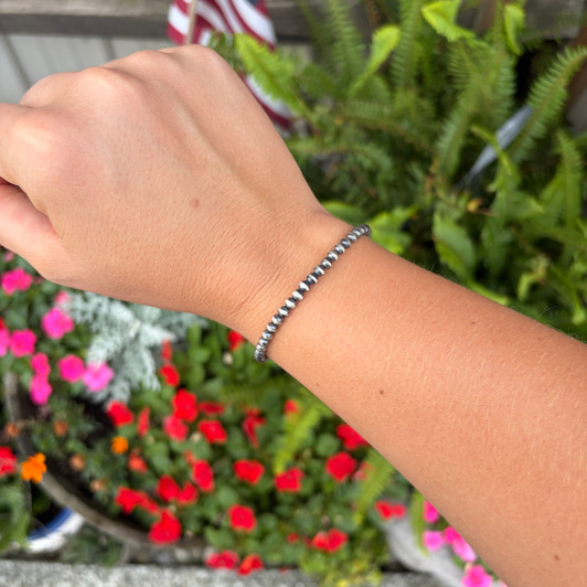 4mm Sterling Silver Pearl Bracelet 214Z
