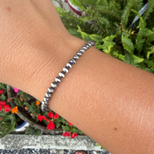 4mm Sterling Silver Pearl Bracelet 214Z
