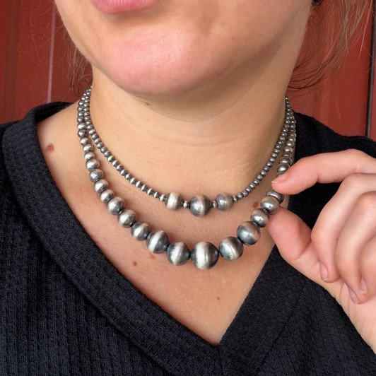 18" Graduated Sterling Silver Pearl Necklace 32Z-18