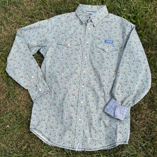 Panhandle Men's Stillwater Vintage Paisley Long Sleeve Snap Shirt