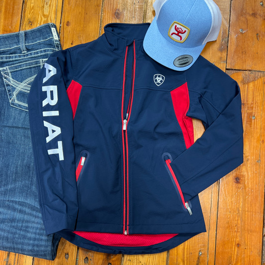 Ariat Ladies Navy and Red New Team Softshell Jacket 10019208