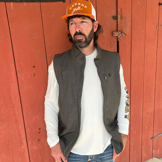 Ariat Men's Beluga Grey Logo Softshell Vest 10079578