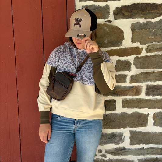 Hooey Ladies Leopard Hoodie HH2627CRPR