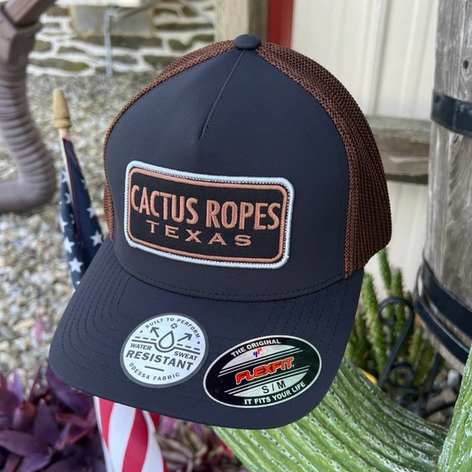 Hooey Black & Brown Cactus Ropes S/M Flexfit Hat