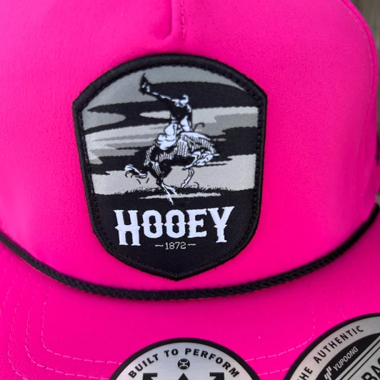 Cheyenne Hooey Pink 5-Panel Trucker with Grey / Black Patch - OSFA
