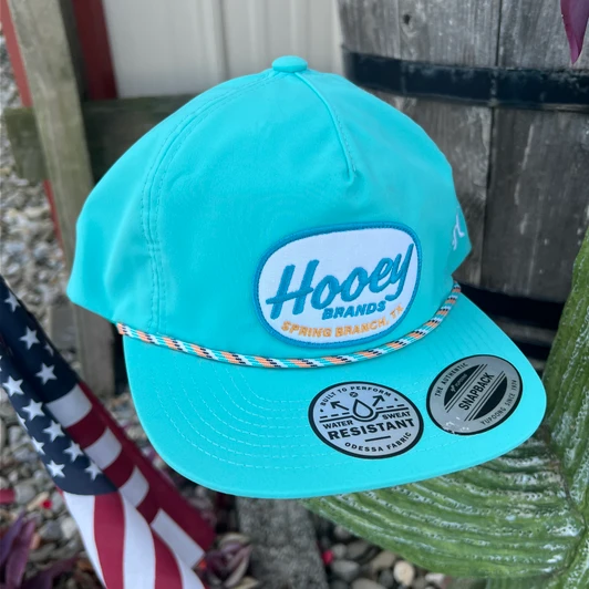 Local Hooey Turquoise 5-Panel Trucker with Blue / White Oval Patch - OSFA