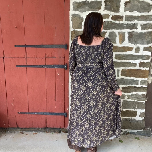 Panhandle Ladies Black & Olive Abstract Aztec Midi Dress