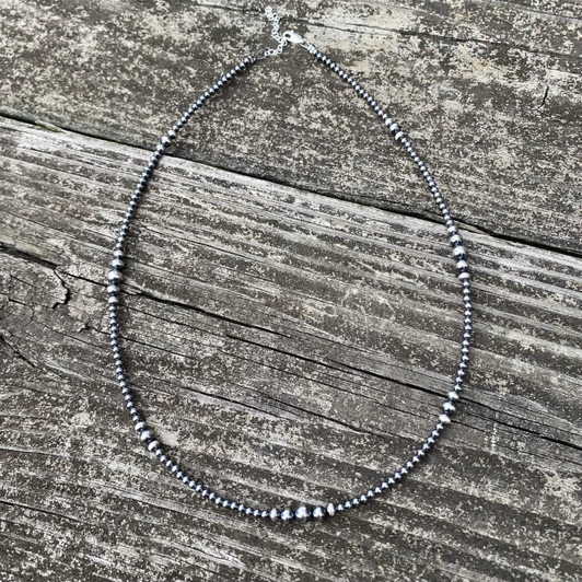 20" Graduated Sterling Silver Pearl Necklace