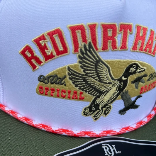 Red Dirt Hat Co. Fowl Play Mallard White and Olive Hat