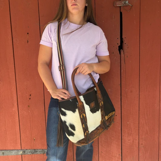STS Ranch Guadalupe Cowhide All In Tote STS35745