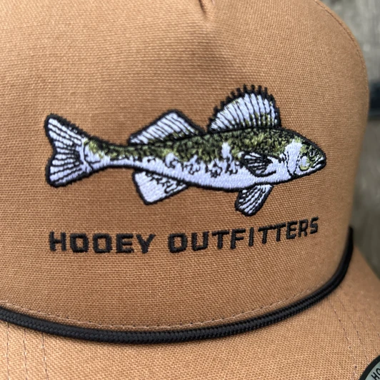 Hooey Tan Walleye Embroidered Trucker Hat