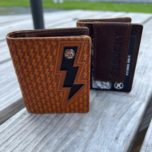 Hooey Tan Lightning Bolt Bifold Wallet With Magnetic Clip