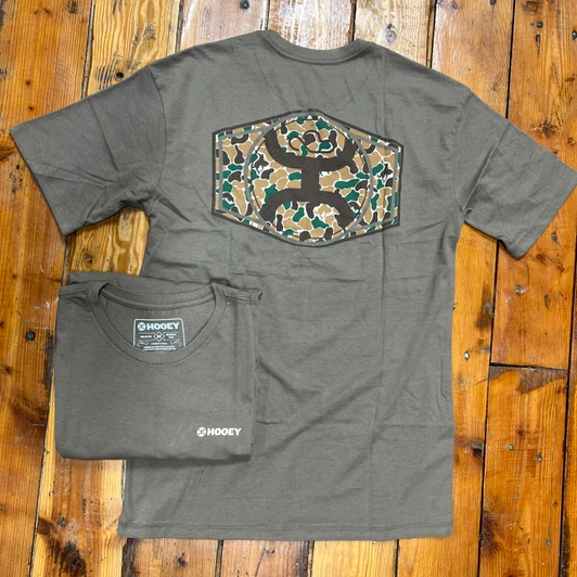 Hooey Men's Brown Camo Logo Graphic Tee HT2674BR