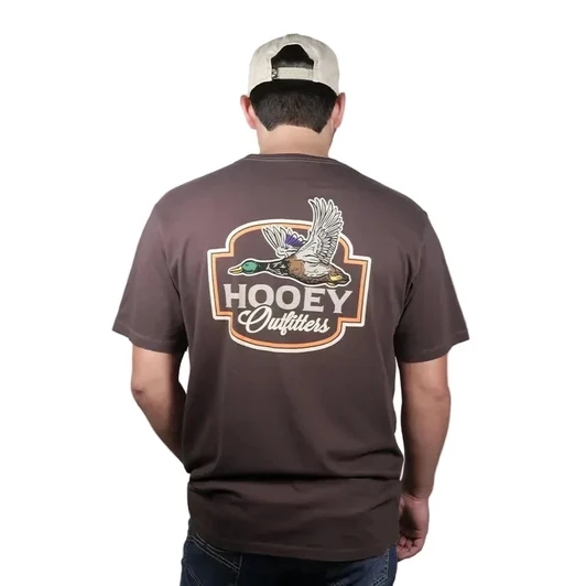 Hooey Men's Brown Flock Shot Duck Graphic Tee HT2610DKBR