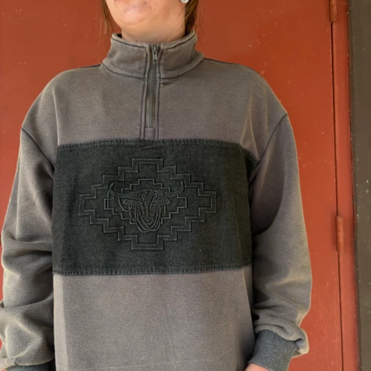 2 Fly Co Women's Double Take Longhorn 1/4 Zip Pullover 2FLY-DTL