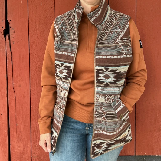 Panhandle Men's Rust Aztec Santa Fe Vest DM98C09229