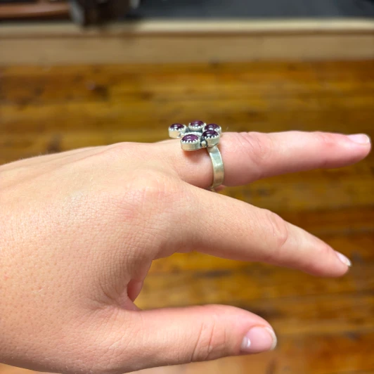 Purple Spiny Tiny Squash Adjustable Ring