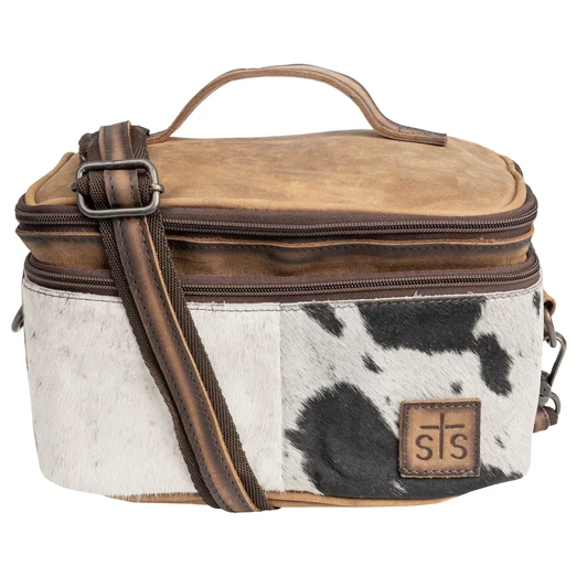 STS Ranch Cowhide Glamour Makeup Organizer