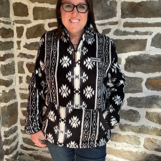 Hooey Ladies Black Aztec Fleece Kodi Pullover HFP2604BKAZ