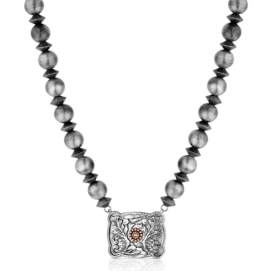 Montana Silversmiths Cowgirl Pearls Buckle Necklace
