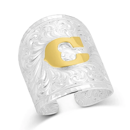 Montana Silversmiths Out West Initial Ring - C