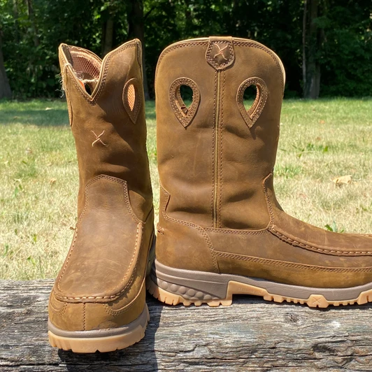 Twisted X Men’s 11″ Nano Toe Work Boot with CellStretch® in Distressed Saddle MXCNM01