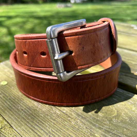 Heritage Leathers Brown Diamond Pattern Belt 2422