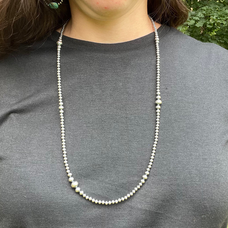 Navajo Pearls Necklace | Sterling Silver - Kachina House