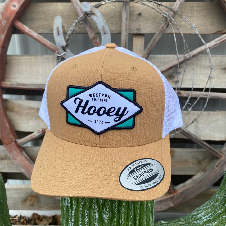 Hooey Diamond Tan and White Trucker Hat 2422T-TNWH