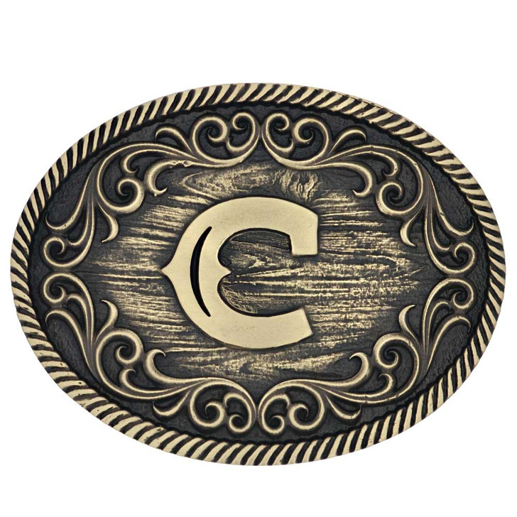 Montana Silversmiths Filigree Initial C Attitude Belt Buckle A915C